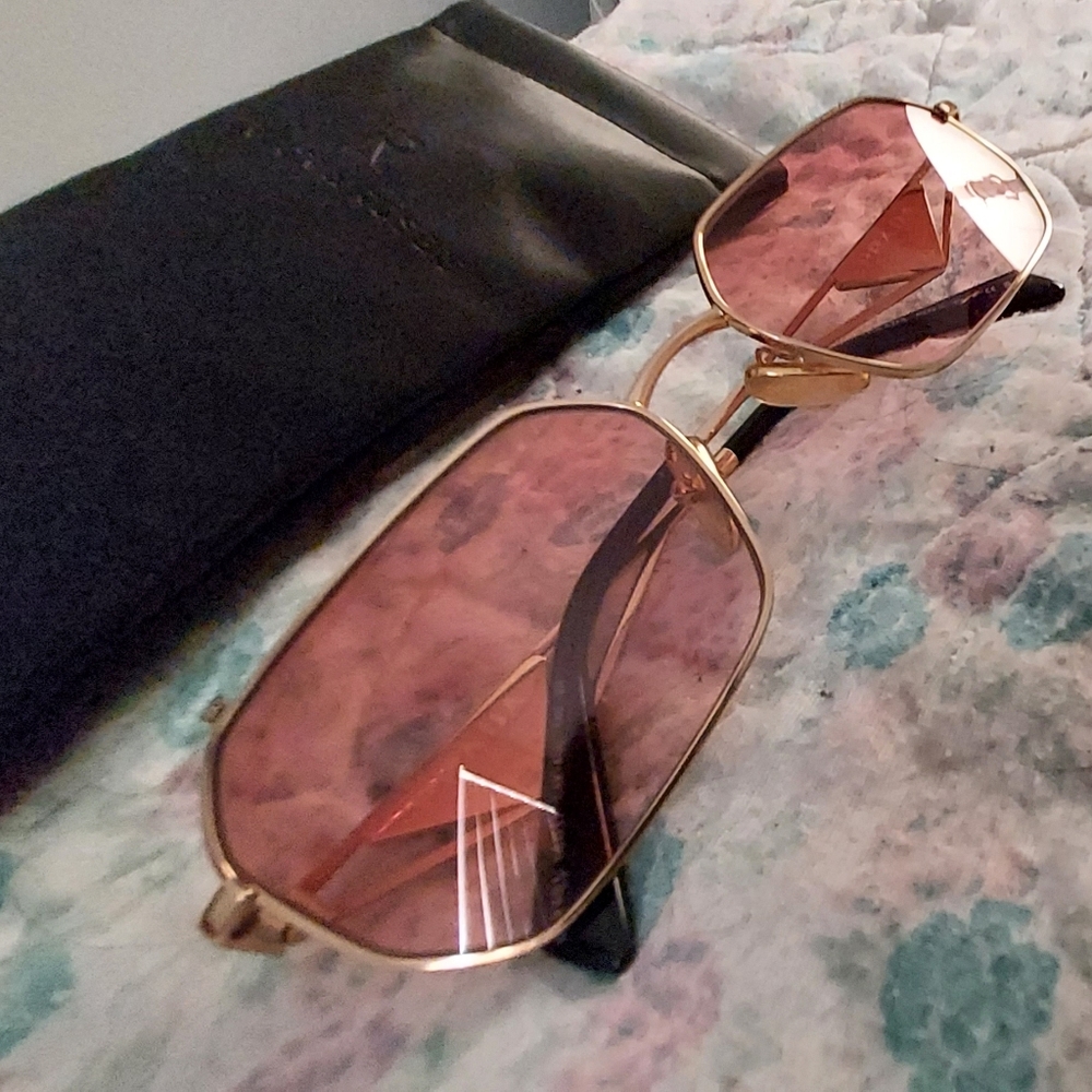 Prada Gold Sunglasses with Pink Tint